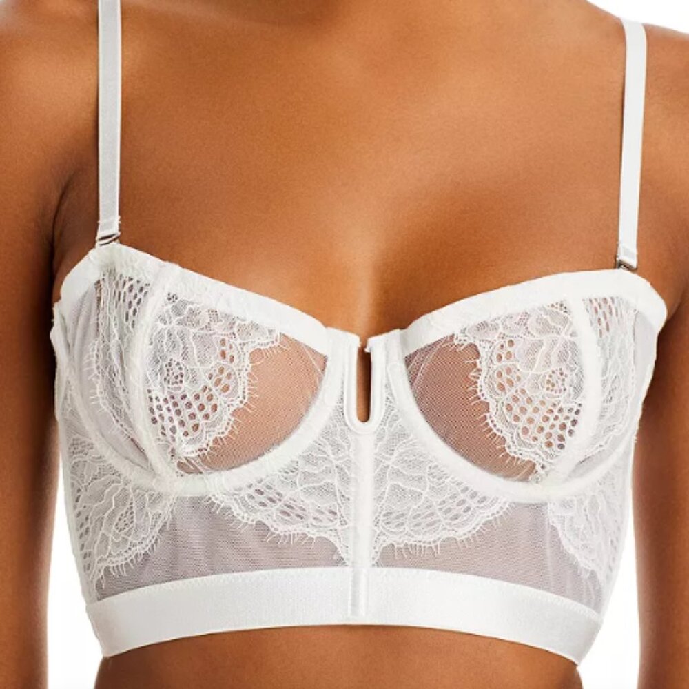 Thistle and Spire eyelash lace Mirage bra strapless convertible ivory NWT sz 38E